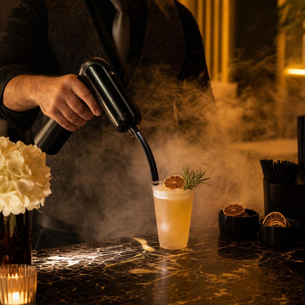 Smoked cocktail presentation